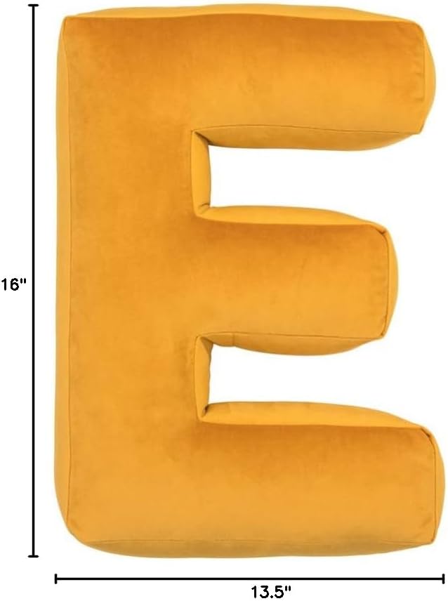 vctops Soft Velvet Letter Pillow English Alphabet A to Z Letter Decorative Throw Pillow for Bedroom Living Room Decor (E,16"x13.5")