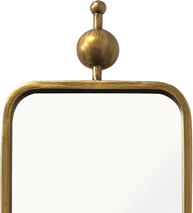 Gold Thin Mirror for Skinny Entryway Living Room badroom,Full Lenth Long Retangle Mirror with Round Corner 9" X 36"-2pack