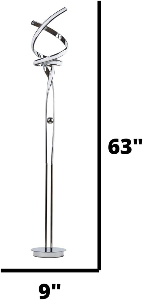 Finesse Decor Munich LED Chrome 63" Floor Lamp // Dimmable