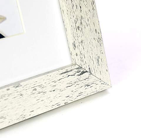 Rustic White Wooden 11x14 Picture Frame, Display 11x14 without Mat or 8x10 with Mat,Wall Gallery Photo Frames