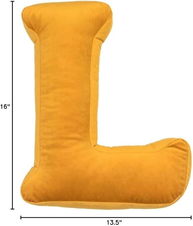 vctops Soft Velvet Letter Pillow English Alphabet A to Z Letter Decorative Throw Pillow for Bedroom Living Room Decor (L,16"x13.5")