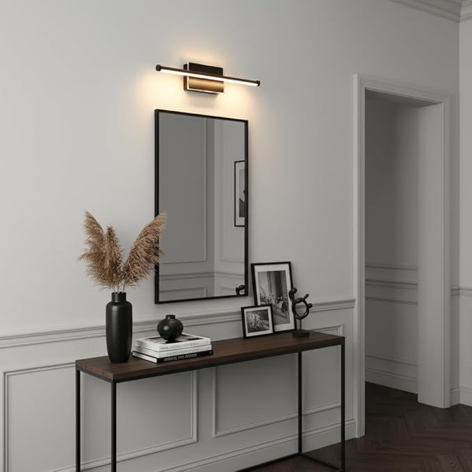 20-Inch Smart LED Vanity Light Bar | Dual Light Source (10W Main/3W Motion Sensor) | 4 Switch Modes (Incl. Night Light) | 3000K, 1040LM, CRI 90+, Dimmable, ETL (Matte Black)