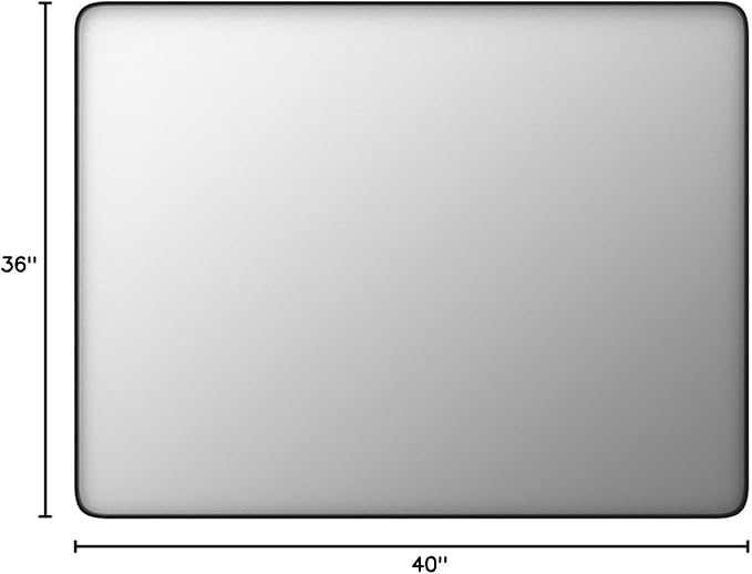 JISOSO Black Bathroom Mirror 40X36 Inch, Black Metal Framed Mirror for Wall, Rounded Rectangle Matte Bathroom Vanity Mirror with Tempered Glass, Anti-Rust, Horizontal/Vertical