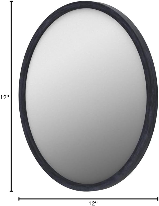 JJUUYOU Black Circle Wall Mirror Round Wall Mirror for Bathroom, Hanging Round Mirror for Living Room, Vanity, Bedroom