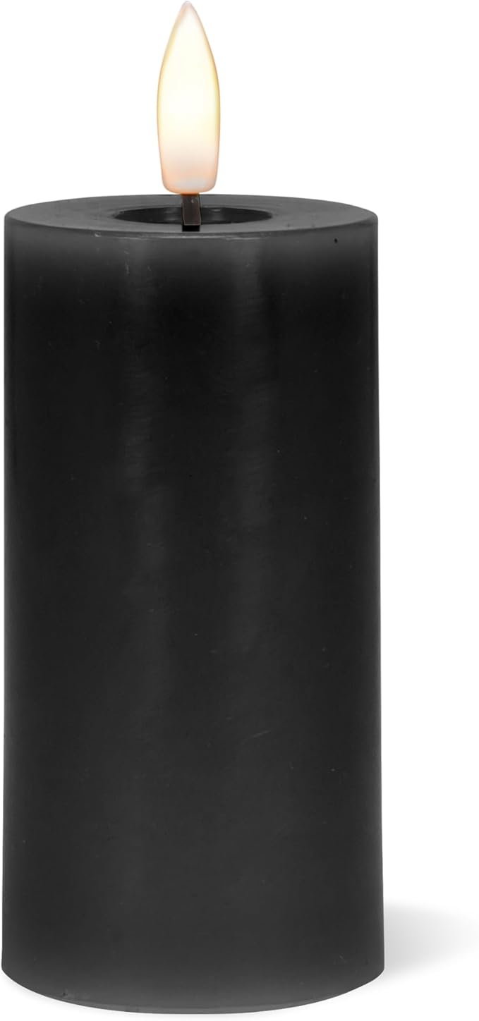 Abbott Collection Wax LED Flameless Pillar Candle - Black (2x4 H)