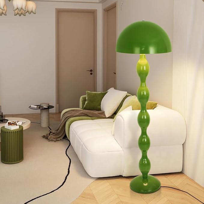 Mushroom Floor Lamp,59in Modern Cream Style Led Floor Light,Green Minimalist Floor Lamps for Living Room,Bedroom,Office,Dining Room,Children's Room(Bulb not Included)