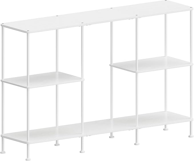 ETELI TV Stand for 50 Inch TV Tall Entertainment Center with Storage 3 Tier TV Console Table Stand Small Television Stands for Living Room and Bedroom White