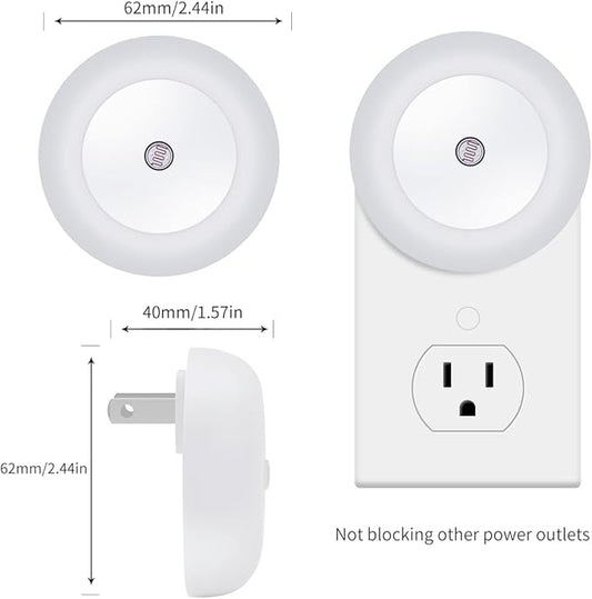 6 Pack LED Night light, LED night lights plug into wall with dusk to dawn sensors, plug in night lights for kids room, bedroom, bathroom, baby nursery,Stair Lights, Hallway Light, Red, Blue, Amber