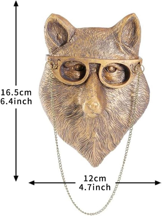 Joogour Head Wall Mount Decor,Resin Animal Sculptures,Art Deco Wall Hanging Decoration for Living Room Bedroom Officeroom Gift (Fox)