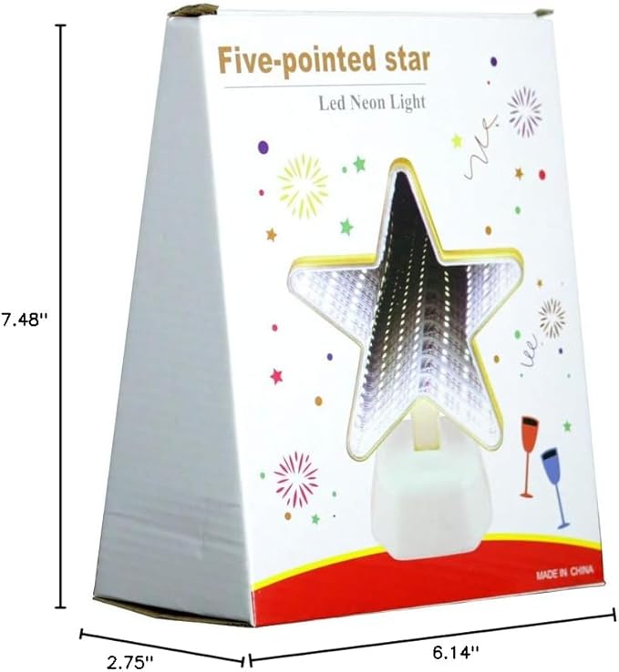 Infinite Mirrors Tunnel Light, LED Night Light 3D Mirrors Lights, LED Stars Night Light Tunnel Mirror Light Desktop Lamp Party Home Decor (Double Sided)