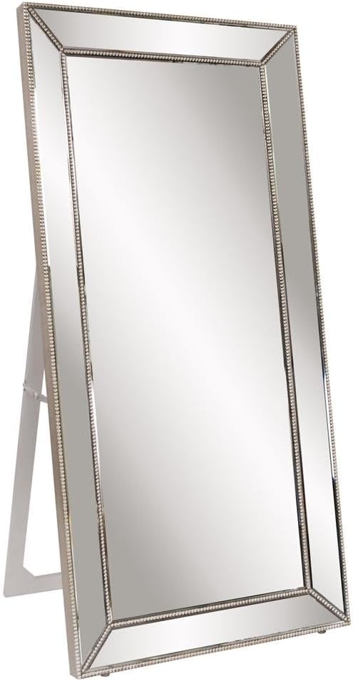 Howard Elliott Titus Silver Oversized Full Length Mirror with Stand, Large Free Standing or Leaning Wall Mirror, Full Body Floor Mirror with Stand for Bedroom & Living Room, 70 x 30 Inch
