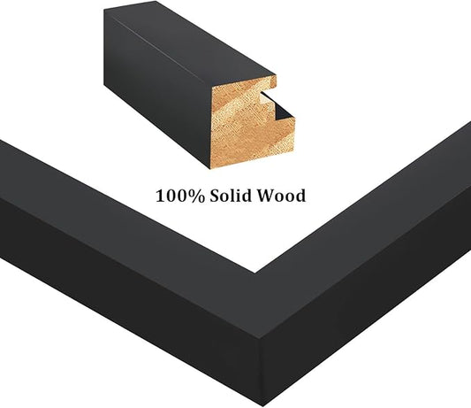 Egofine 4x4 Picture Frames Set of 4, Made of Solid Wood Covered by Plexiglass Display 4x4 for Table Top Display and Wall Mounting Photo Frame, Black