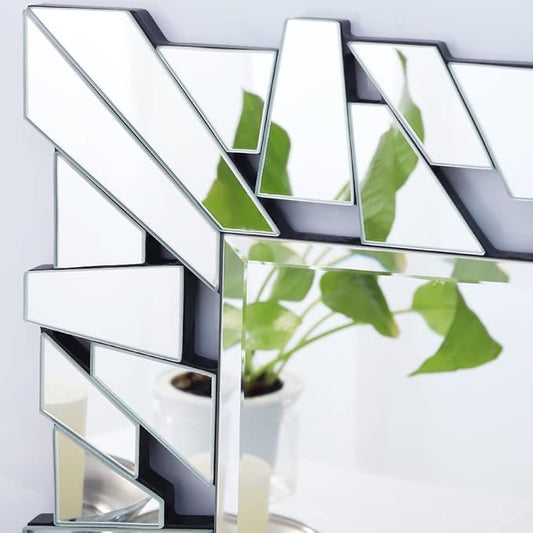 32"x47" Large Wall Mirror for Decor, Modern Irregular Mirror with Glass Frame, Vertical or Horizontal Deocr Mirror for Living Room, Entrance, Dining Room, Bedroom