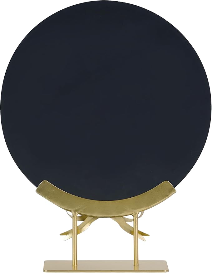 Golden Round Makeup Mirror with Bow Stand - Detachable Base French-Inspired Elegant Tabletop Luxury Vanity Mirror for Living Room, Bedroom, 10.04 x 12.6 Inches