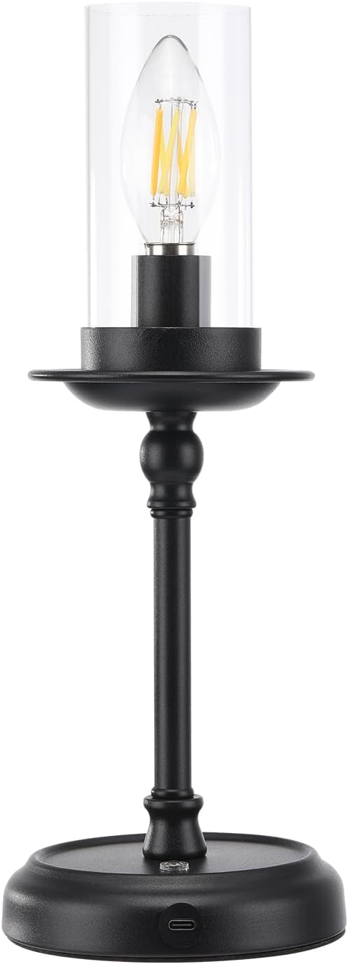 Anyboy Retro Cordless Touch Dimmable Table Lamp, 5200mAh Features 3 Color Temperature Switching and USB Charging, Great for Living Room, Bedroom, Study Retro Home Decor, Reading and Working