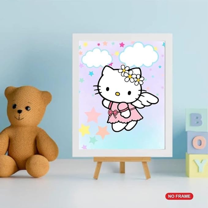 SYCART® Hello Kitty Wall Art Poster Prints, Posters for Girls Room, UNFRAMED Set of 8 ( 8x10 inches ), Kitty poster for girls bedroom, Kids Nursey Room decor, HelloKitty Decorations, Hello Kitty Watercolor poster