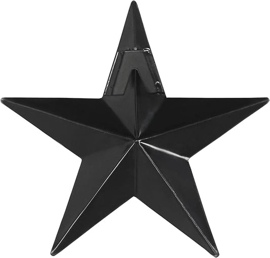 VHC Brands Patriotic Faceted Metal Star Black Wall Hanging 4x4, Independence Day Decor, American Star Design, Distressed Appearance Metal Wall Hanging, Star Shape, Country, Charcoal Black