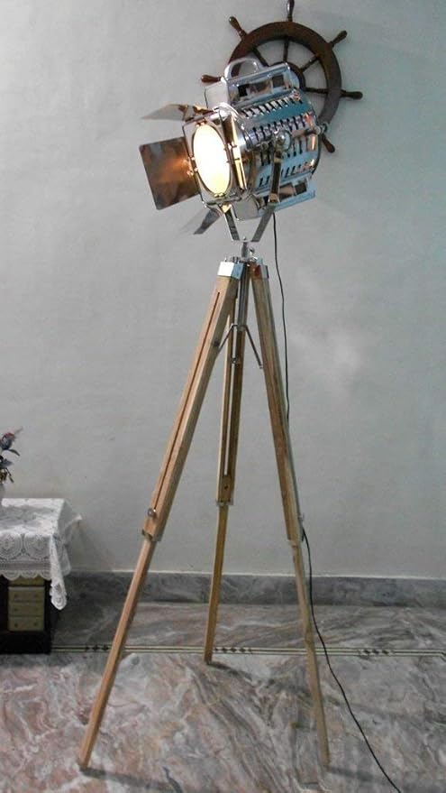 Thor Nautical 1950's Hollywood Studio Vintage Design Industrial Tripod Floor Lamp Rustic Vintage Home Decor Gifts