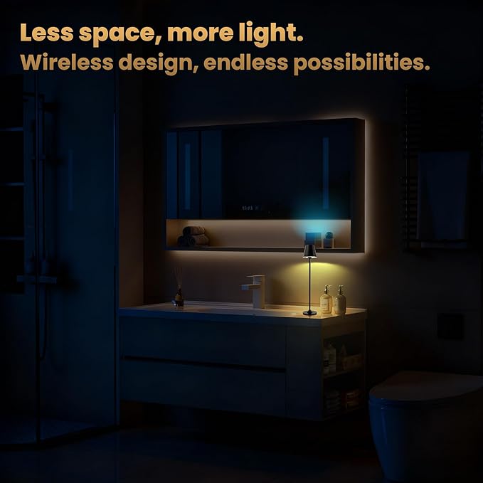Timjorman RGB Palm-Sized Cordless Table Lamp, Rechargeable Touch Metal Bedside Lamp, 3 Brightness 3000K Warm Light, Small Table Lamp for Bedroom, Restaurant, Patio, Camping (Black 1 Pack)