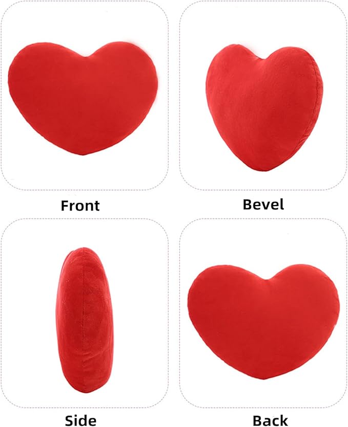 S_SSOY Plush Pillow Heart Shape Cushion Fluffy Throw Pillows Decorative Back Cushions for Friends Valentine's Day (Light Green)
