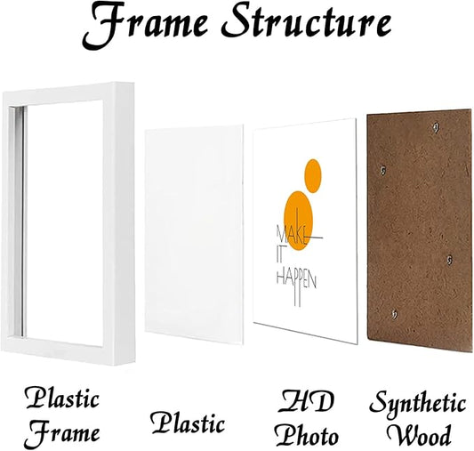 24x24 Picture Frame Set of 4, White 24 x 24 Frame High Transparent Wall Gallery Poster Canvas Photo Frames for 24 by 24 inches