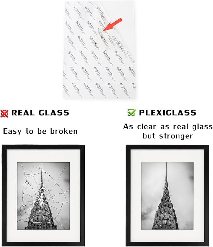 8.5x11 Picture Frames Black Set of 12 for Wall Gallery Collage Photo Frames or Tabletop Display