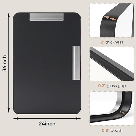 Sweetcrispy 24x36 Inch Black Bathroom Mirrors for Wall, Bathroom Mirrors for Over Sink, Rectangle Wall Decor for Entryway, Bedroom, Vanity,Anti-Rust, Horizontal or Vertical Hanging, Black