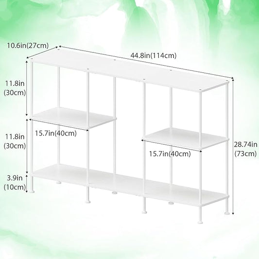 ETELI TV Stand for 50 Inch TV Tall Entertainment Center with Storage 3 Tier TV Console Table Stand Small Television Stands for Living Room and Bedroom White