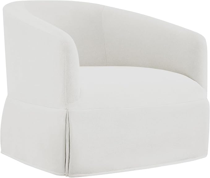 Swivel Accent Chair, 360 Degree Performance Fabric Armchair Modern Barrel Chairs Armchair for Living Room Bedroom Home and Office,Cream White