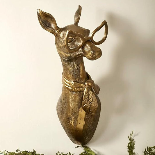 Animal Heads Wall Decor, Deer Head Wall Mount, Resin Animal Sculptures Head Wall Hanging Decoration for Family Living Room Bedroom Bathroom Kitchen Gift (Sheep)
