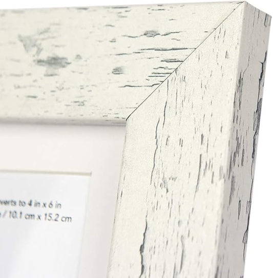 Rustic White 5x7 Picture Frame,Display 5x7 without Mat or 4x6 with Mat