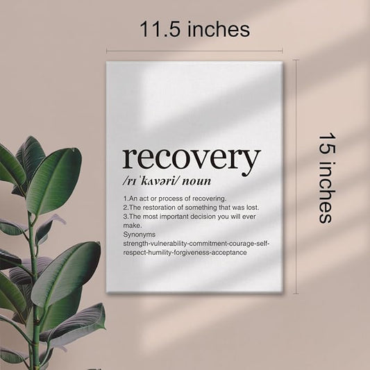 GTGIC Recovery Definition Print Canvas Wall Art Home Office Decor Modern Minimalist Painting 12x15 Canvas Poster Framed Ready to Hang Recovery Gift