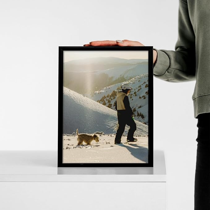 A ART·ZONE Black Picture Frames - 4x6, 5x7, 8x10-10 Pack Photo Frame Mix & Match Set for Wall Decor & Tabletop Display, Minimalist Black Frame Collection