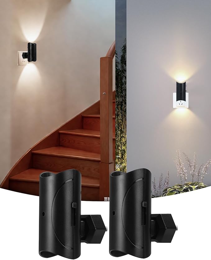2 Pack Night Lights Plug into Wall, Modern LED Night Light Plug in, 0-100LM Adjustable Brightness, Dimmable Night Lights for Hallway Bedroom Stairway, White Light 6500K (White Light)