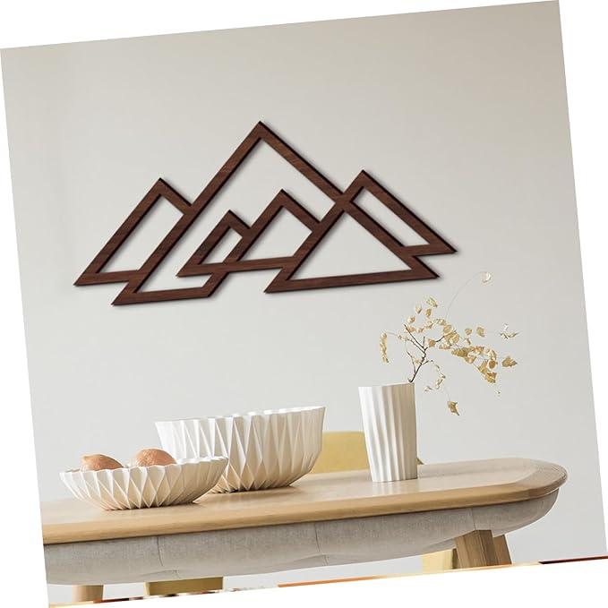 Cabilock Decorative Abstract Wall Decor Wall Ornament Wooden Craft Wood Mountain Decor