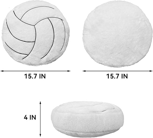 Volleyball Pillow – 15.7" Soft Fluffy Plush Volleyball Throw Pillow, Round Stuffed Sports Decor for Couch, Bedroom & Sports Room, Ideal Volleyball Gifts for Fans