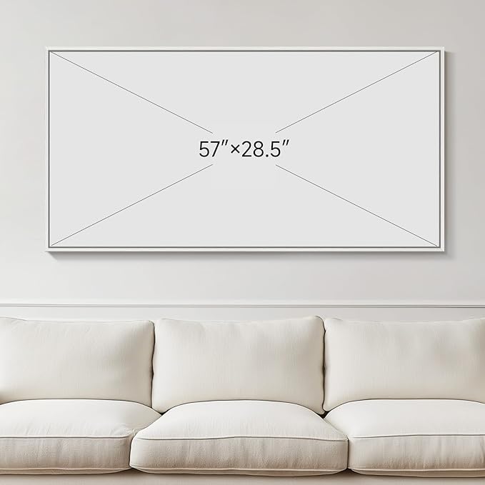 Extra Large Framed Blue Gold Abstract Wall Art for Living Room, Oversized Modern Horizontal Canvas Prints Paintings Artwork for Walls, Coastal Horizon Pictures for Bedroom Hallway Wall Decor 30x60 In