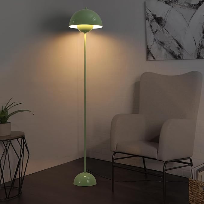 COSYLUX Modern Floor Lamp for Living Room, Industrial Tall Standing Lamp for Bedroom, Metal Shade Reflecting Light Reading Floor Lamp for Office, Nursery Room, Corner(Pastel Green)