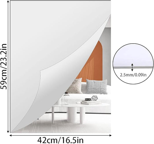 A2 Acrylic Mirror Sheet for Wall, 16.5" x 23.2" Large Rectangular Mirror Tiles Frameless Wall Mounted Mirror Self-Adhesive Mirror Stickers for Vanity Bedroom Home Decor