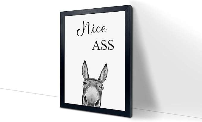 Donkey Animal Prints Toilet Room Decor,Nice Ass Quotes Bathroom Sign, Funny Bathroom Decor Bathroom Signs, Funny Bathroom Wall Art, Bathroom Decor Poster, Toilet Art, Guest Bathroom Wall Decor