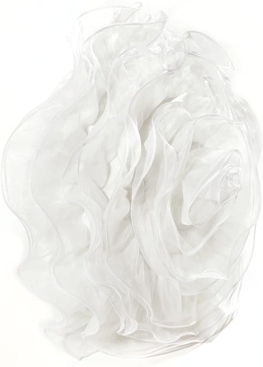 Lush Decor Ruffle Layer Flower Decorative Throw Pillow, 17" Round, White - Ruffle Round Pillow - Throw Pillows For Bed, Couch, Or Chair