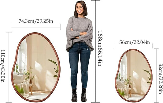 Irregular Wall Mirror Decorative Asymmetrical Mirror Abstract 43x30 inch