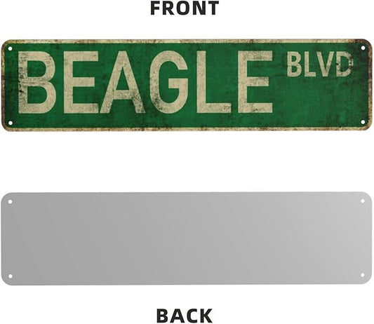 Vintage Signs Beagle Blvd Sign Street Sign Retro Metal Sign for Home Bar Coffee Garden Indoor Ourdoor Decor,Aluminium 4x16 Inch