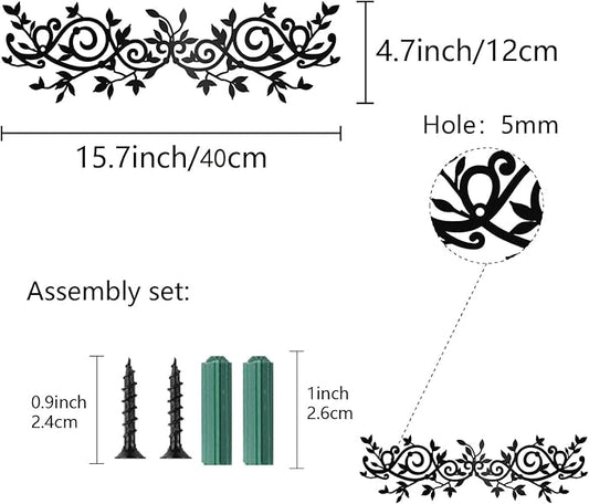 CREATCABIN Metal Tree Leaf Wall Decor Vine Olive Branch Wall Art Black Leaf Wrought Iron Scroll Sculptures Wall Art Decor Hanging Rustic Wall Sign for Above The Bed Living Room Home 15.7x4.7Inch
