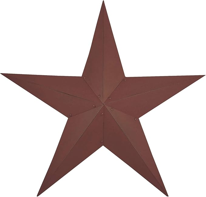 CWI Gifts Metal Barn Star - 36 inch Galvanized Hanging Star - Farmhouse Wall Decor - Burgundy