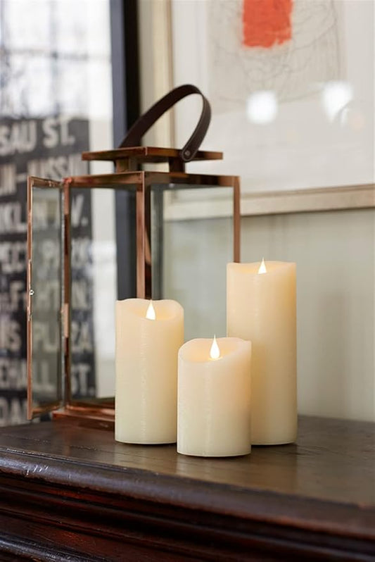 3.5x7 inch Ivory Simplux Flameless LED Candle w/Flickering Moving Flame