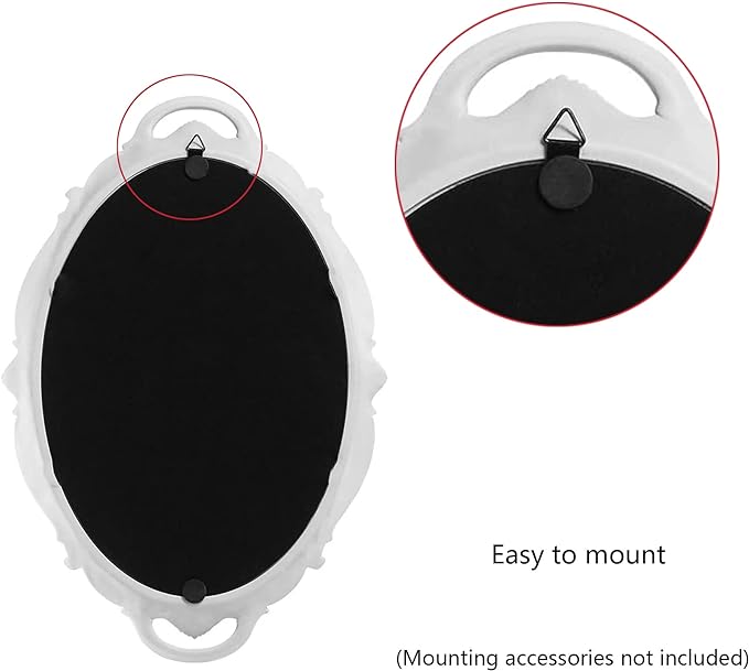 Eaoundm 14.5 x 10 inchs Oval Antique Decorative Wall Mirror Vintage Hanging Mirror (Brown 2 Pcs)
