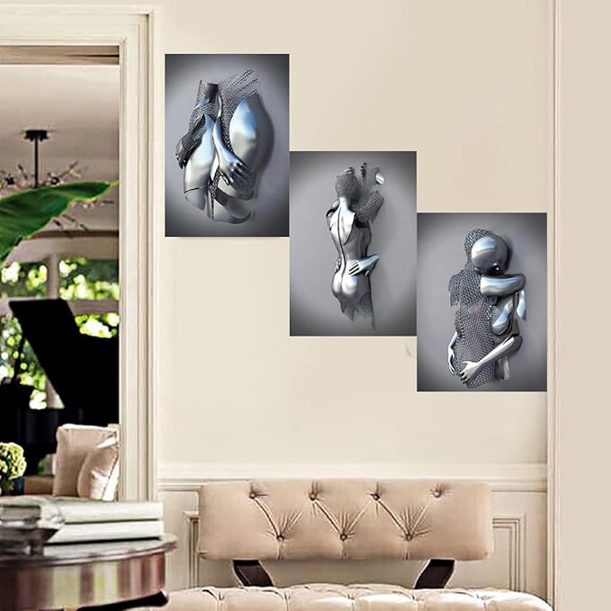 3D Wall Art Decor Artwork Figure Statue Modern Art Canvas Painting,Large Wall Art for Bathroom Bedroom Decoration