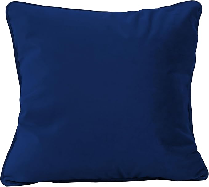 FDP 18" x 18" Velvet Square Pillow Set with Piping Decorative Throw Pillow for Home Dcor in Living Room, Bedroom or Lounge (2-Pack) - Eclipse, 15158-348
