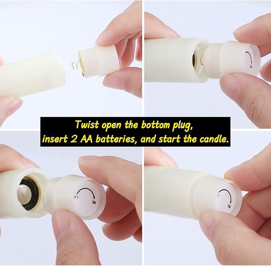 Flameless Taper Candles Flickering with Remote and Timer, 3D Moving Flame Taper Candle Battery Operated to 400 Hours, 9 Inch Window Candles, (Light Brown)